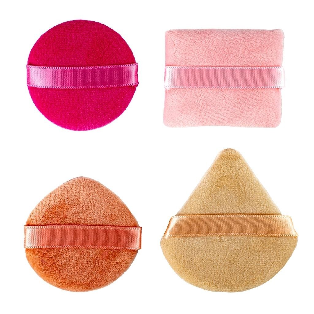 Kit Esponja Aveludada Makeup Quadrada Redonda Gota Triângulo Maquiagem Aplicador de Maquiagem Pó Con