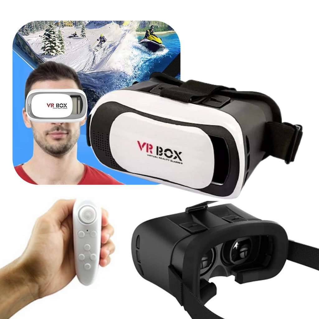 Oculos Vídeos Em 360 Vr Realidade Virtual 3d + Controle Jogo