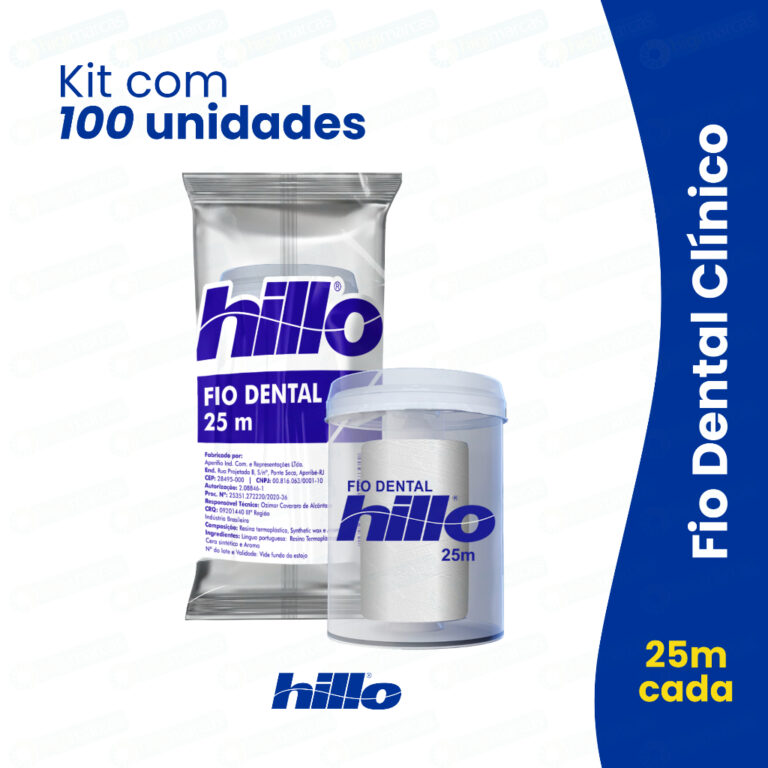 Kit 100 Fio Dental 25 Metros Hillo Brinde Econômi