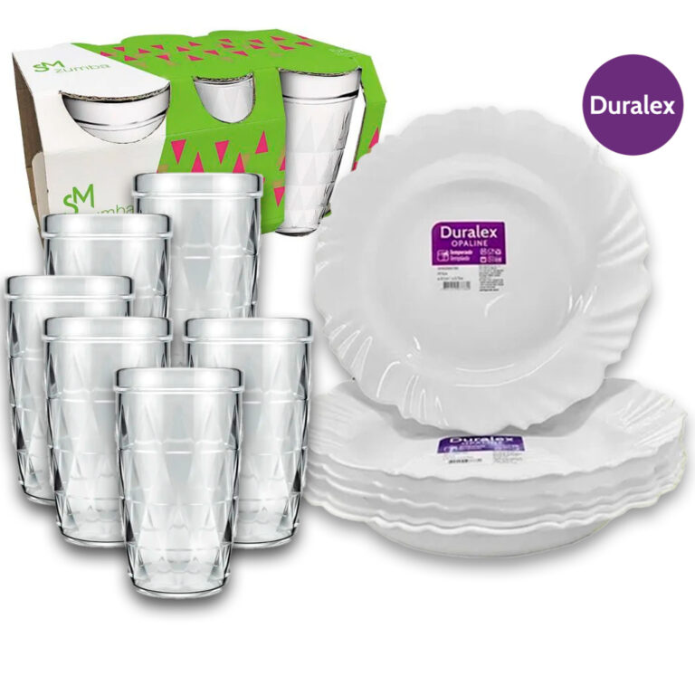 KIT 12 Peças 6 Pratos Petala Fundo Opaline Durale