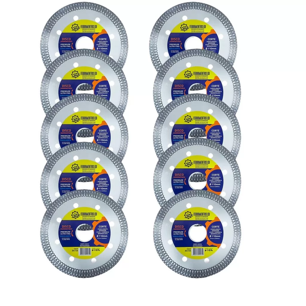 10 Disco Corte Diamantado Best Quality Ultrafino 110mm Ldi