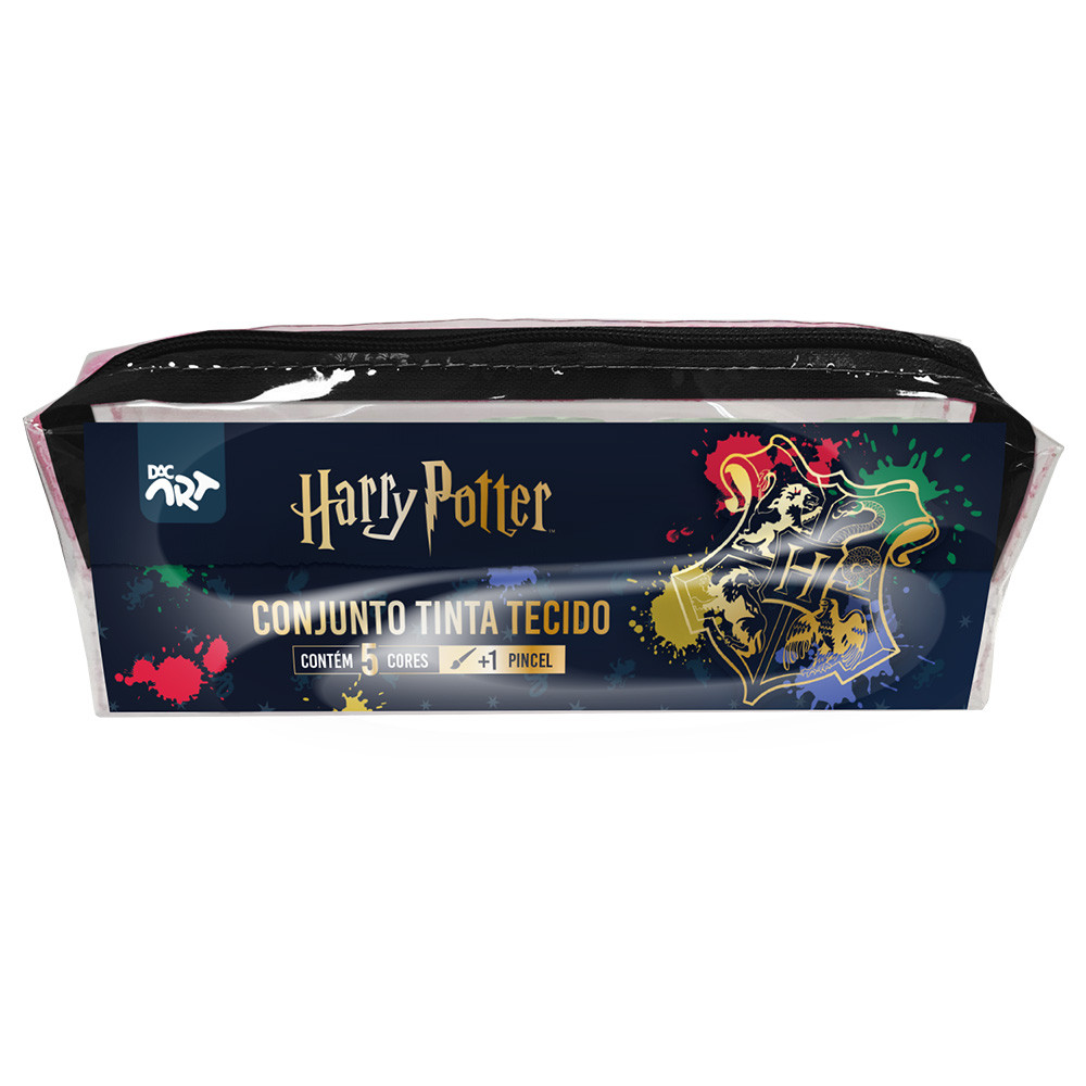 Estojo c/ Tintas p/Tecido Harry Potter 5 cores + Pincel  Dac