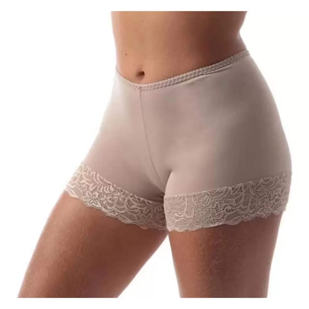Anágua Segunda Pele Renda  Feminina Bermuda Short Vestido Saia Saiote Lingerie Moda Íntima Microfibr