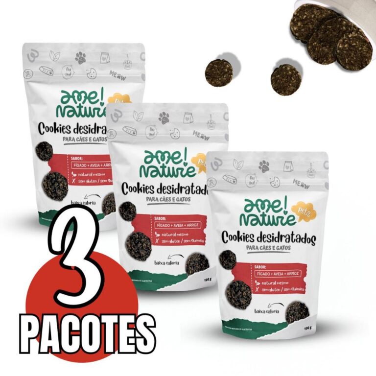 Kit com 3 Petiscos 100% Natural para Cães e Gatos