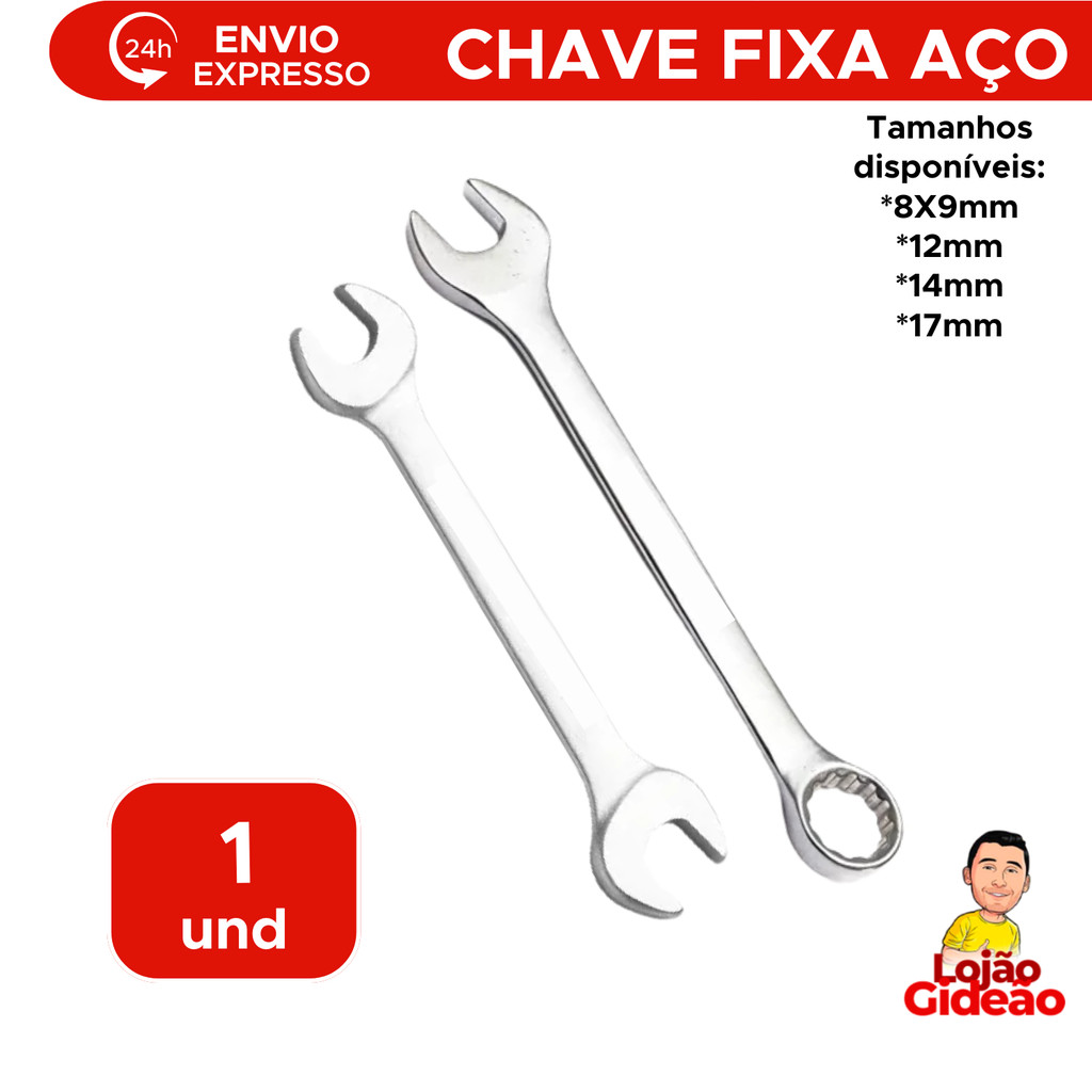 Chave Fixa Aço Cromo Vanádio Profissional Combinada Boca Estrela