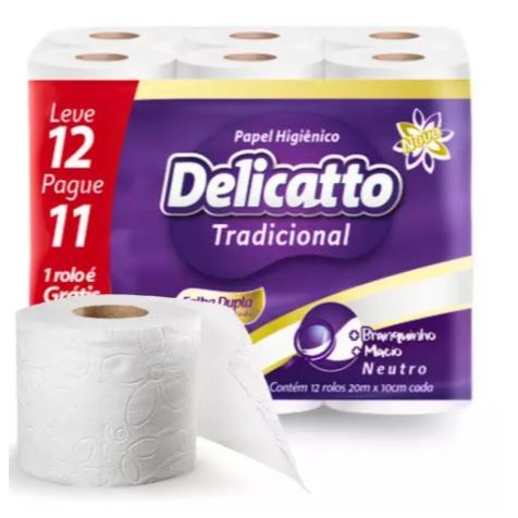 PAPEL HIGIENICO DELICATTO FOLHA DUPLA LEVE 12 PAGU