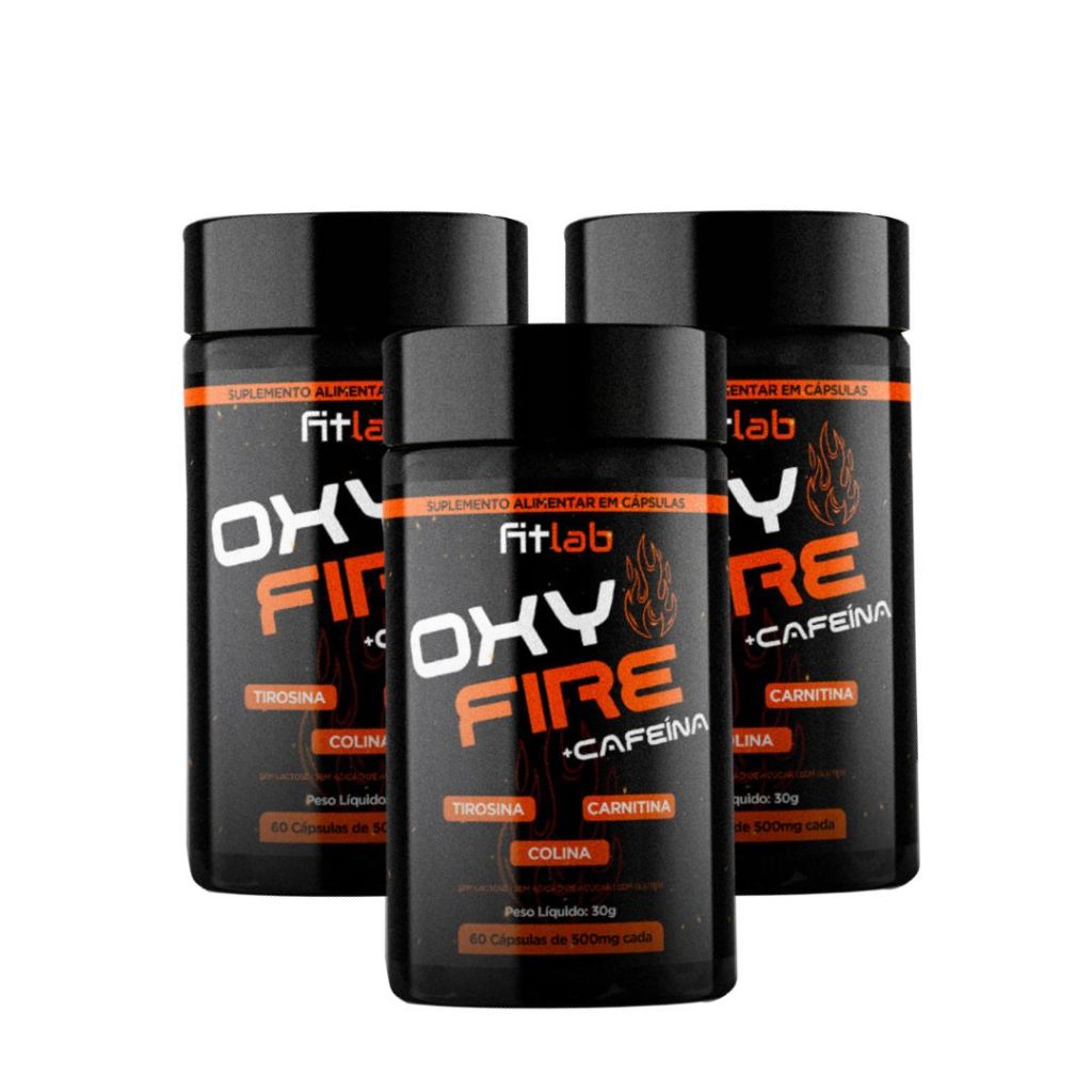 Kit 3x Termogênico e inibidor de apetite OXY FIRE FIT LAB 60 CAPSULAS CADA