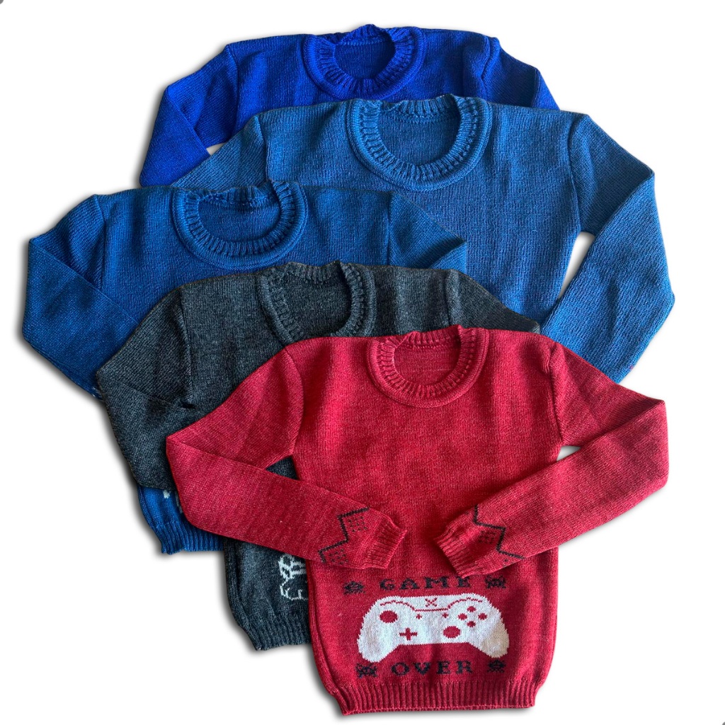 Suéter Tricô Infantil Menina Inverno Quentinho Confortável Sortido Tamanhos 1 2 3 Anos Estilo e Prot