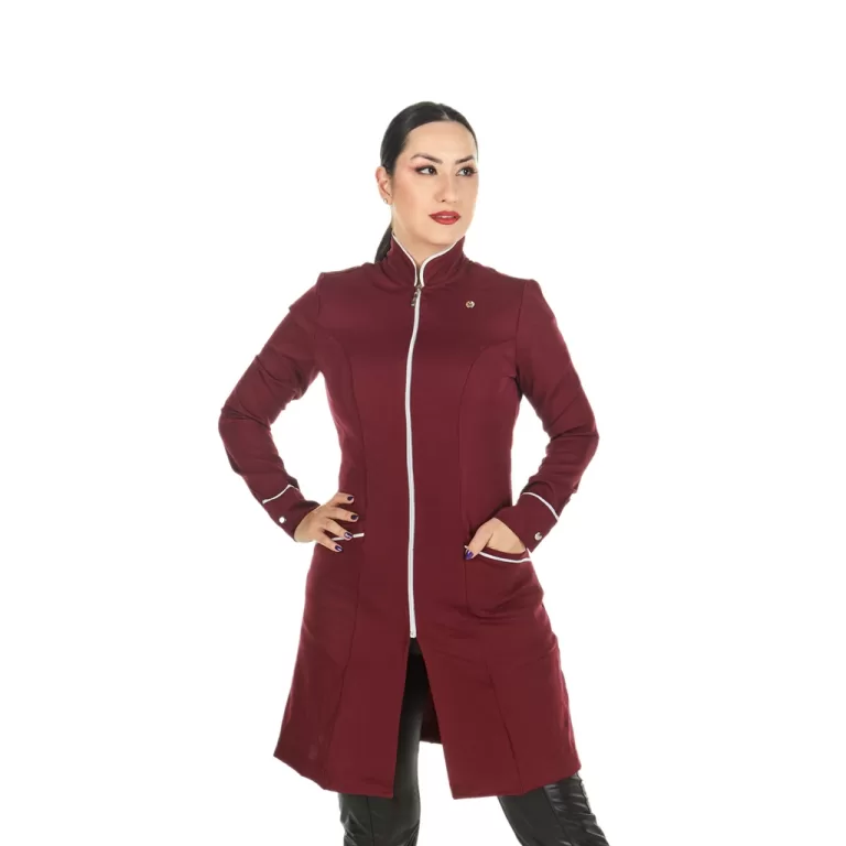 Jaleco Feminino Gola Padre Zíper Manga Longa Acin