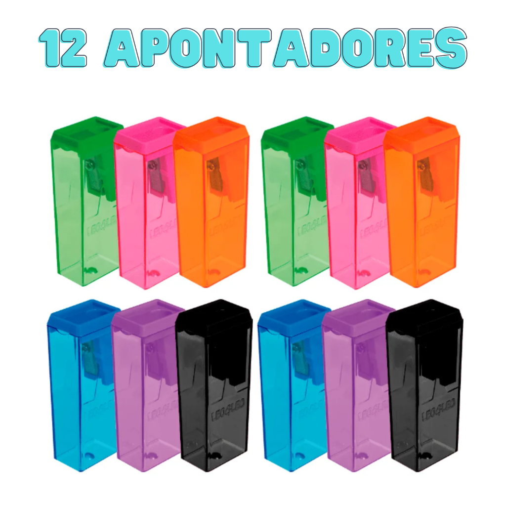 Apontador Com Depósito Leo E Leo Pastel-Kit 12 Unidades