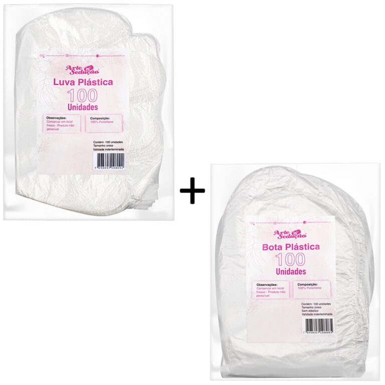 Kit Luva Plástica 100 Unidades + Bota Plástica 1