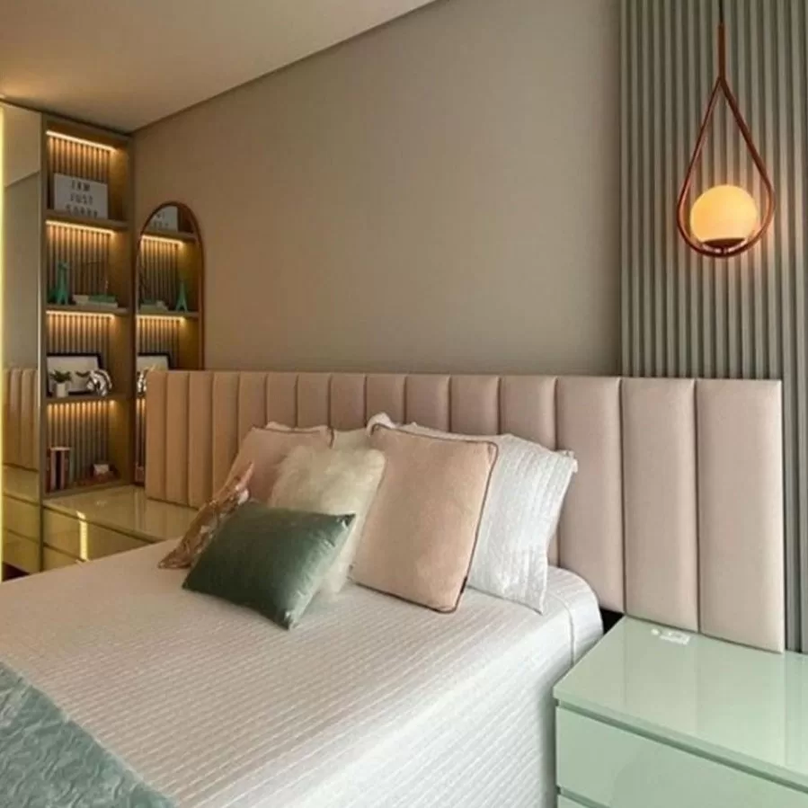 Kit Cabeceiras de Cama Box Casal Estofada Modulada 1,40mX45cm