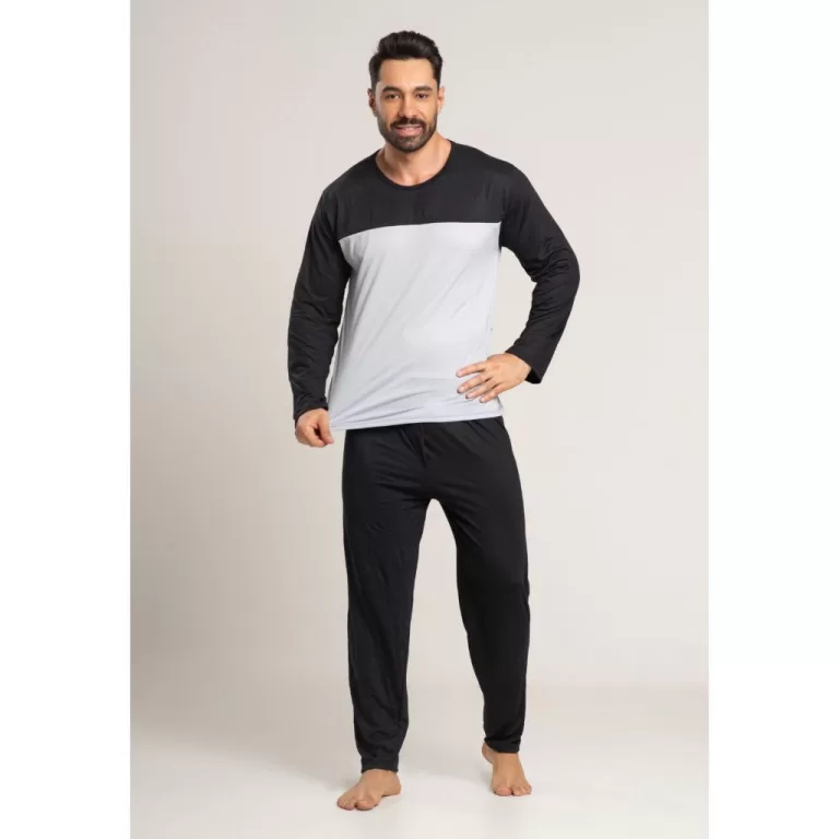 Pijama JSM de Inverno Masculino Longo Bicolor Conf