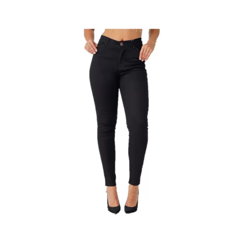 Calça Cigarrete Modeladora Preto Jeans Feminina  