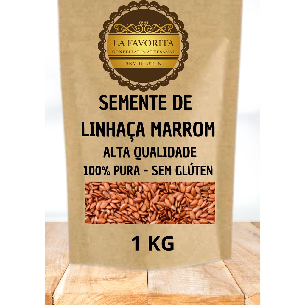 Semente de Linhaça Marrom 1 KG – Sem Glúten – Alta Qualidade 100% Pura