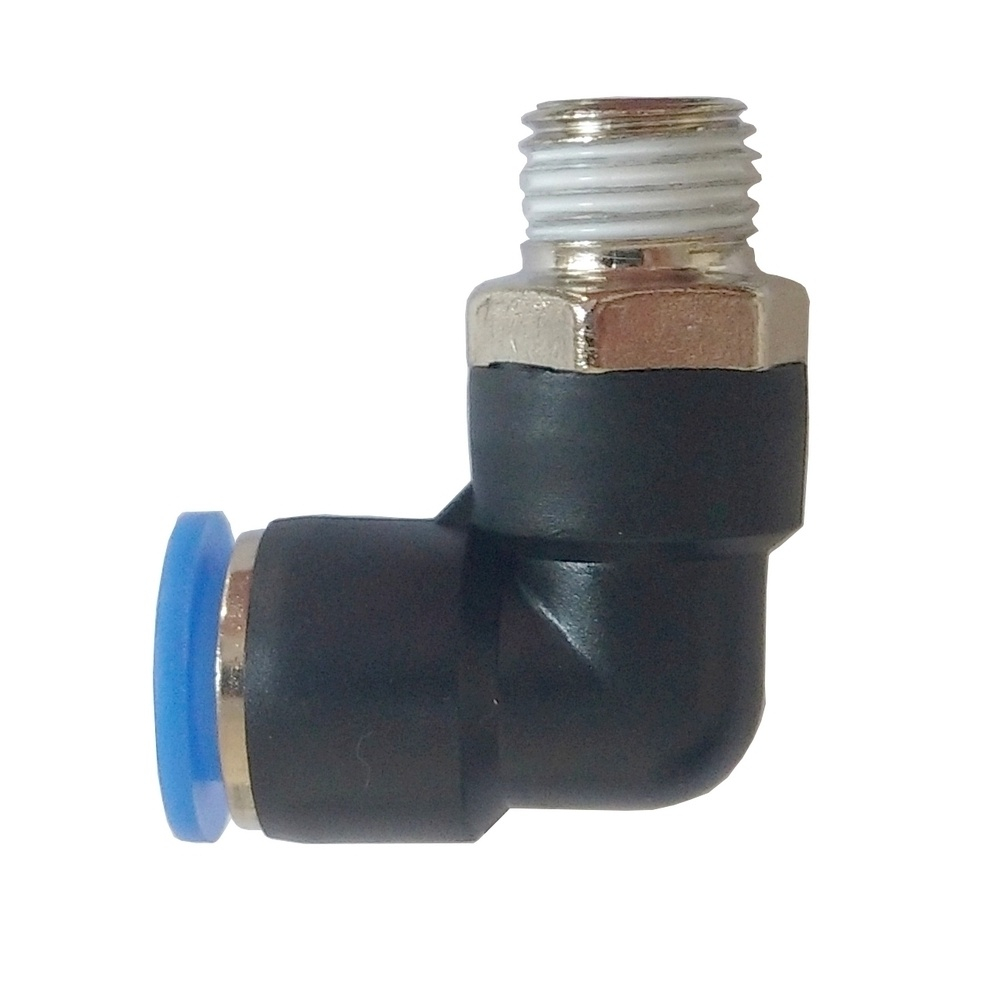 5 PEÇAS – Conexão ROSCA NPT Pneumática Instantânea – COTOVELO macho – Engate rápido