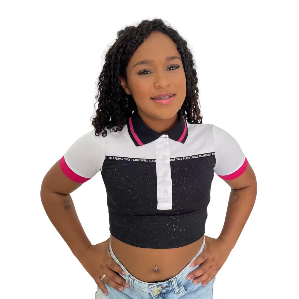 Cropped polo planet girls- coleção2023