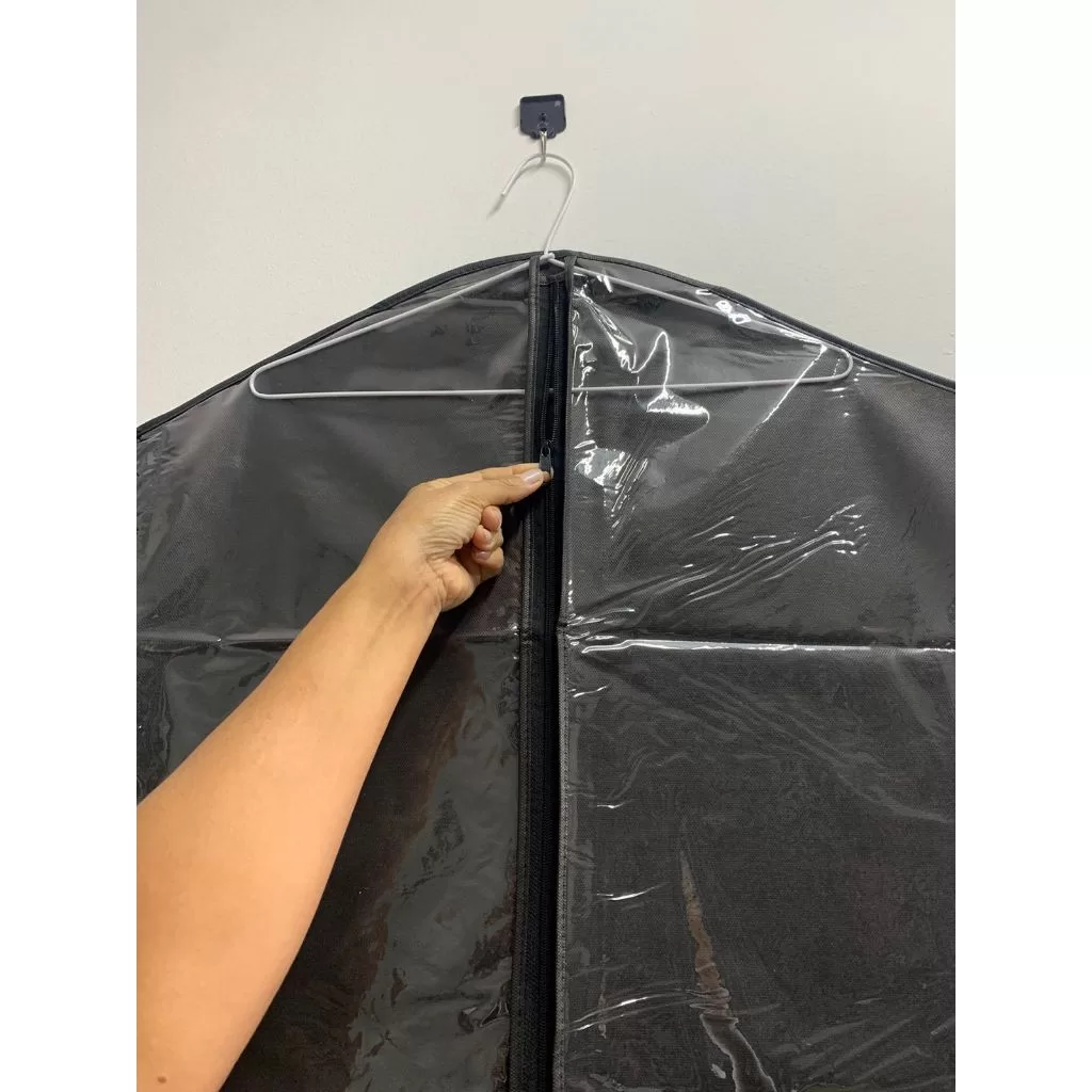 10 Capas Para Ternos Com Frente Transparente e costas em TNT Preto