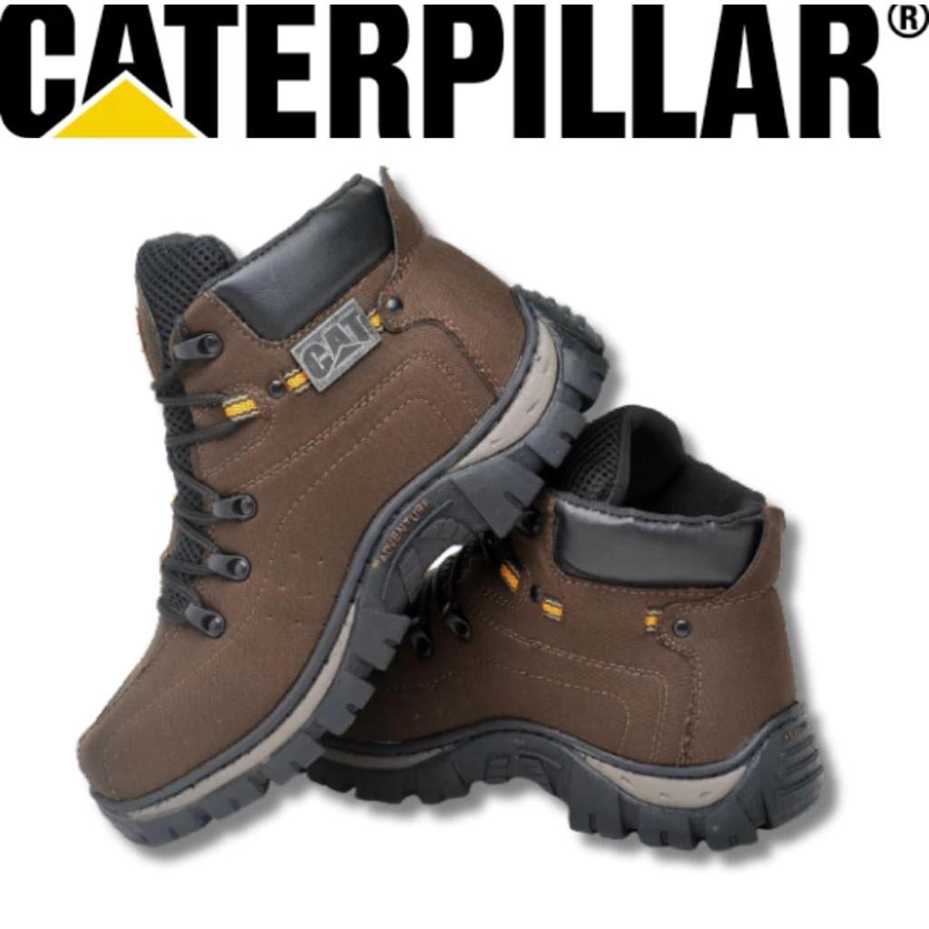 Bota Coturno Masculina Adventure Caterpillar de Couro Costurado Reforçado Original Oferta Barato