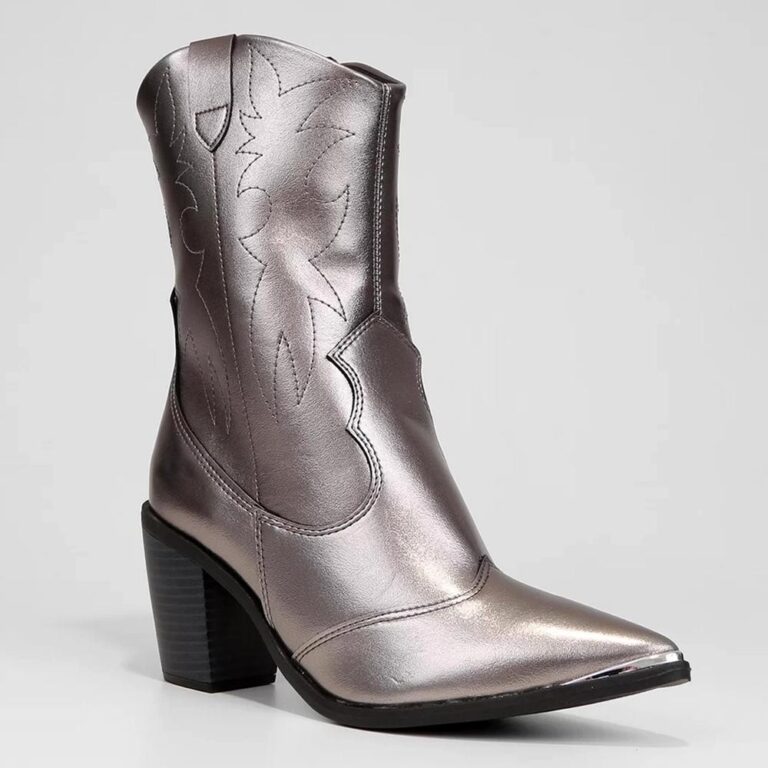 Bota Western Cano Médio Vizzano Metalizada Femini