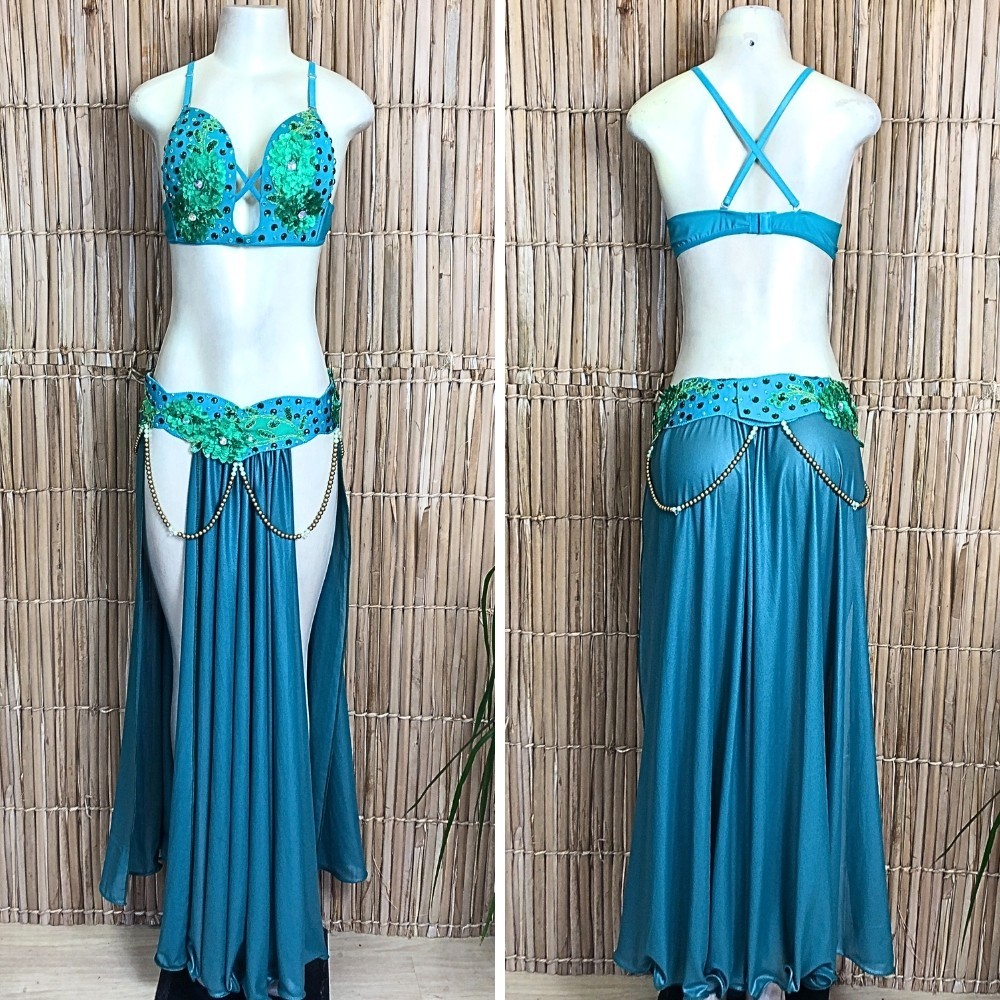 [Liquidação] Dança do Ventre Traje Bordado Completo – Pronta Entrega – TPCL-743