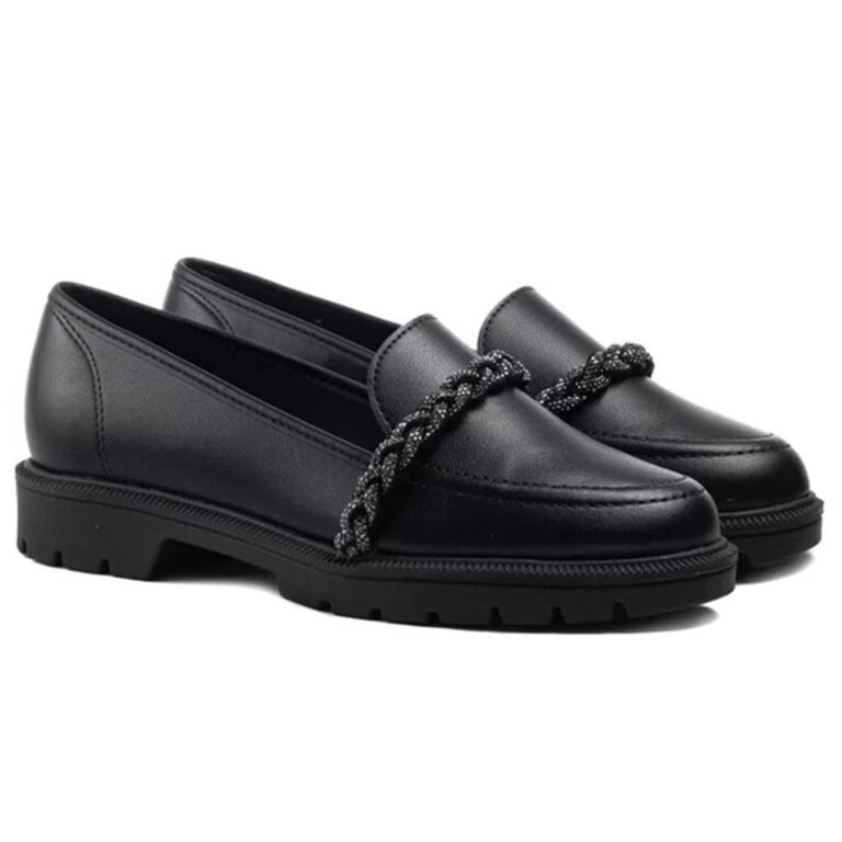 Mocassim Beira Rio Conforto Trança Strass Feminin