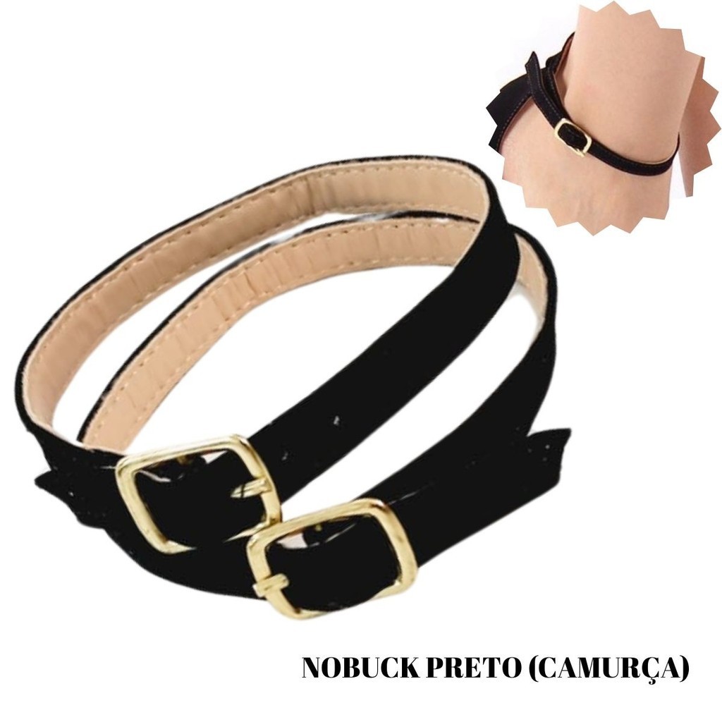 tornozeleira sandália tira com fivela ouro scarpin 1 par