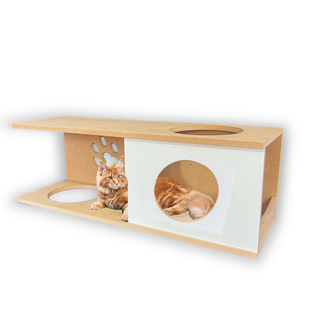 Casinha de Gato REFORÇADO MDF15MM PREMIUM Montado Caminha de Gato Toca Para Gato Grande