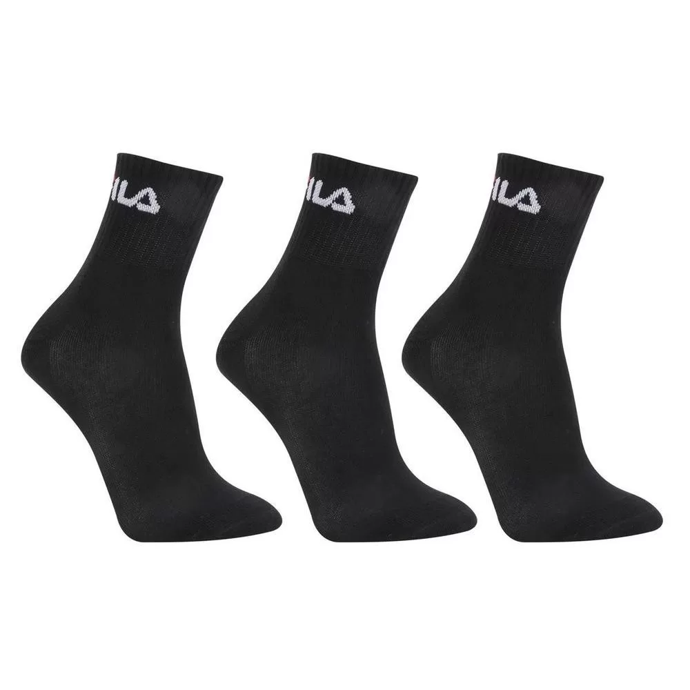 Kit Meia Fila Cano Médio Logo c/ 3 pares – Preto
