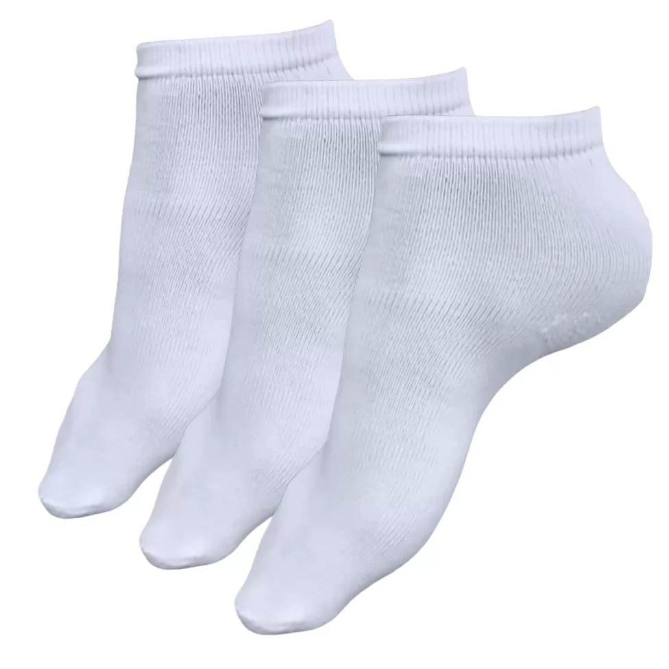 Kit 3 Meia Branca Juvenil  31a34 Cano Curto Confortável Neutro Dia a Dia Respirável Barata