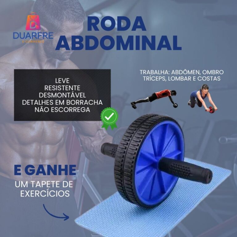 Roda Exercícios Abdominal Funcional Rolo Fitness 