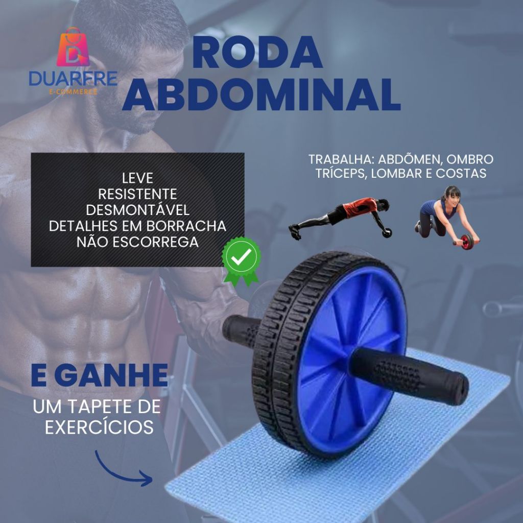 Roda Exercícios Abdominal Funcional Rolo Fitness Treino