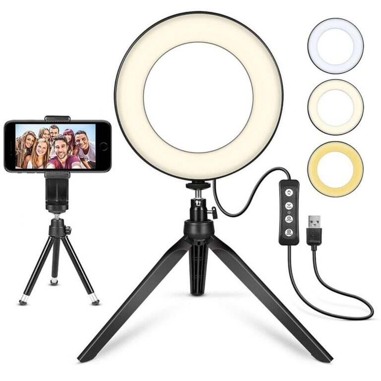 Iluminador Ring Light de Mesa 6 polegadas
