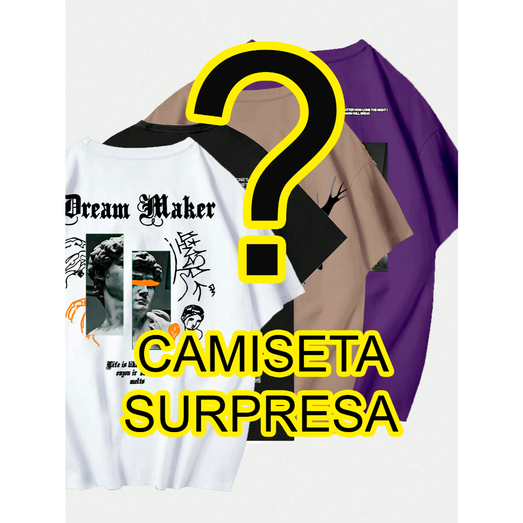 Kit 3 Camisetas Super Queima de Estoque Super Saldão Camiseta Surpresa 100% Algodão Unissex – Envio