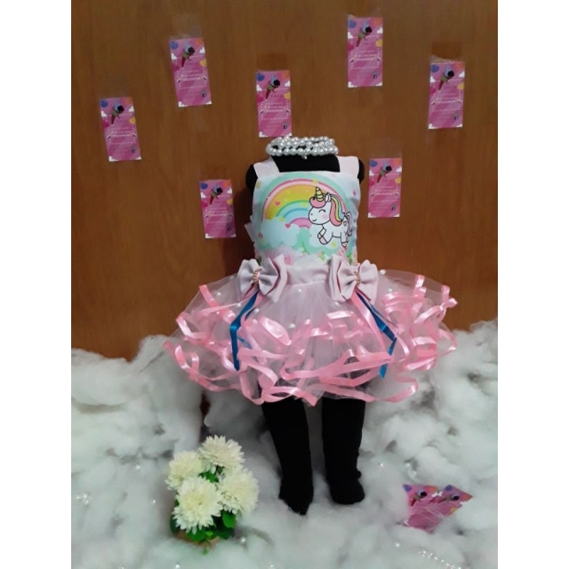 salopete vestido únicornio veste 1 ano