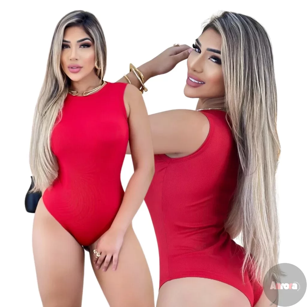Bory Body Feminino Malha Ribana Vermelho Regata Lisa