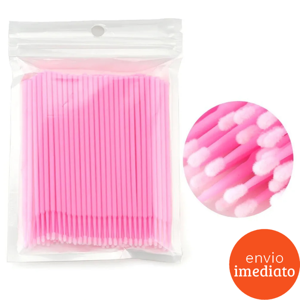 200 Microbrush Cotonete Alongamento Extensão De Cílios Fio A Fio