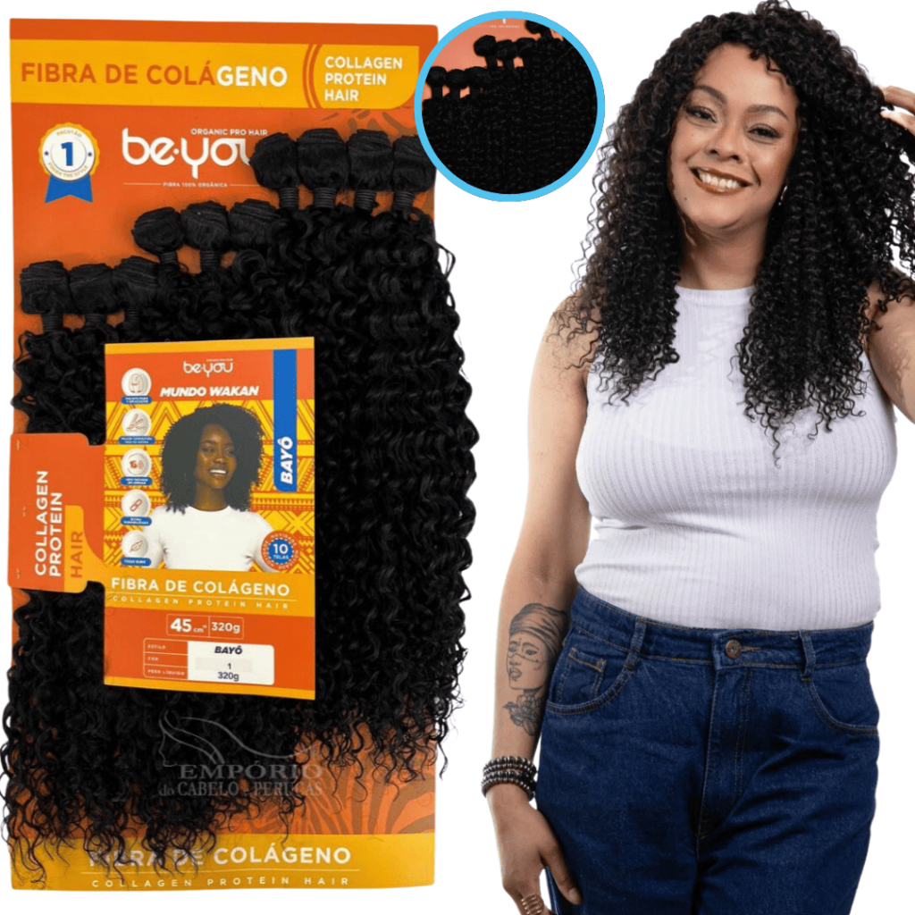 Cabelo Cacheado Bayô Be You Fibra De Colágeno 45cm Top de Linha