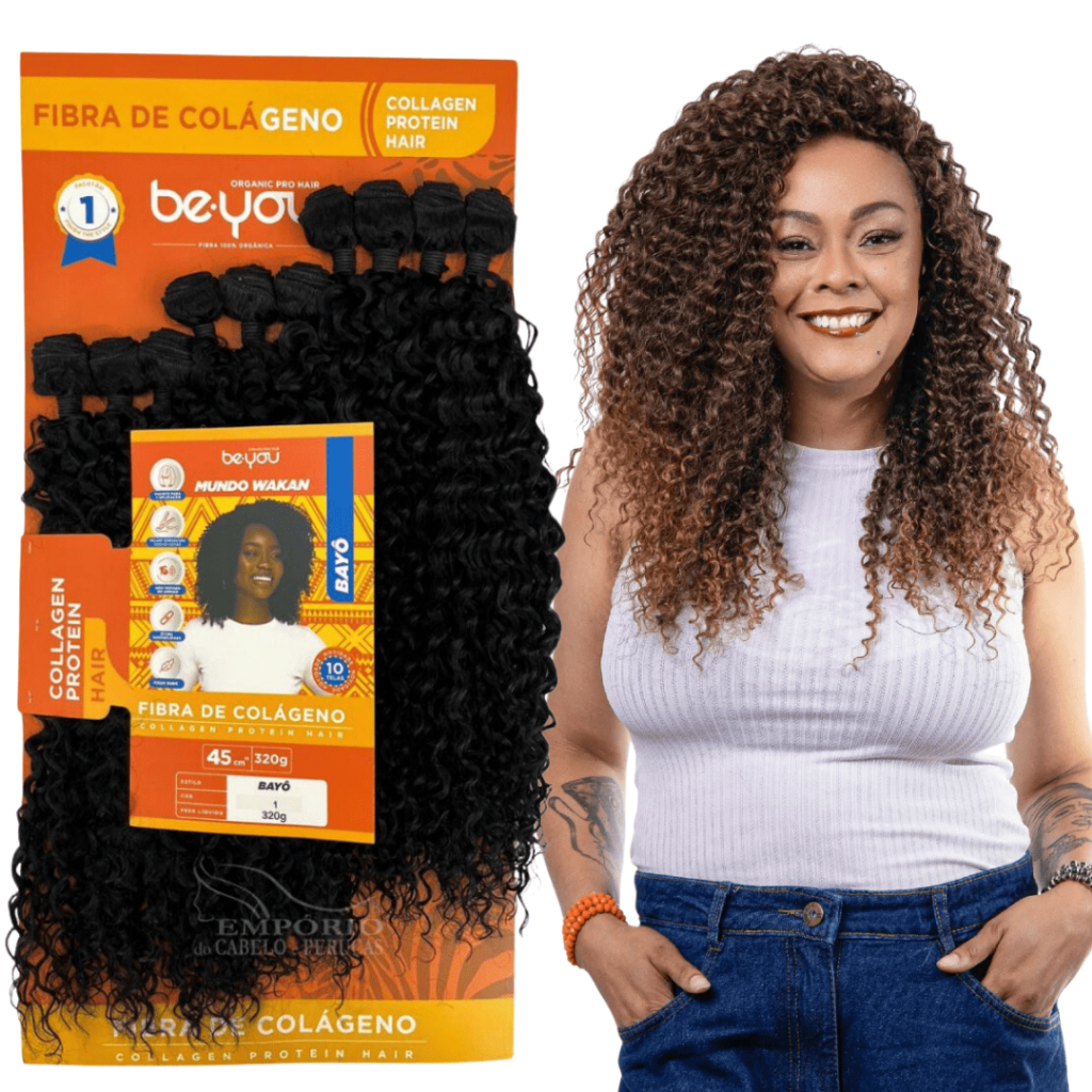 Cabelo Bayô Cacheado Be You Fibra De Colágeno 45cm Idêntico Ao Humano