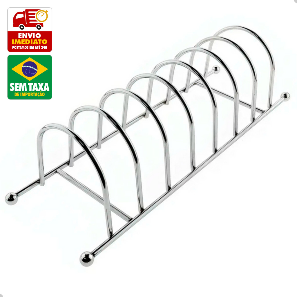 Escorredor de Pratos Aramado Cromado 7 Pratos 32cm Petrin RD1331