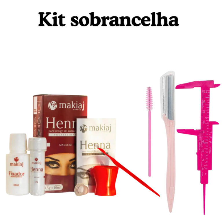 Henna de sobrancelhas e kit paquimetro e navalha p