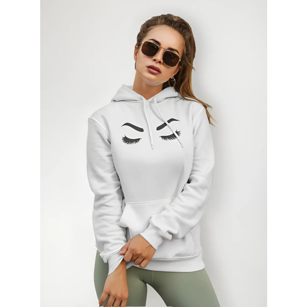 Moleto Canguru Feminino Confortável Flanelado Cílios Sobrancelha Oferta