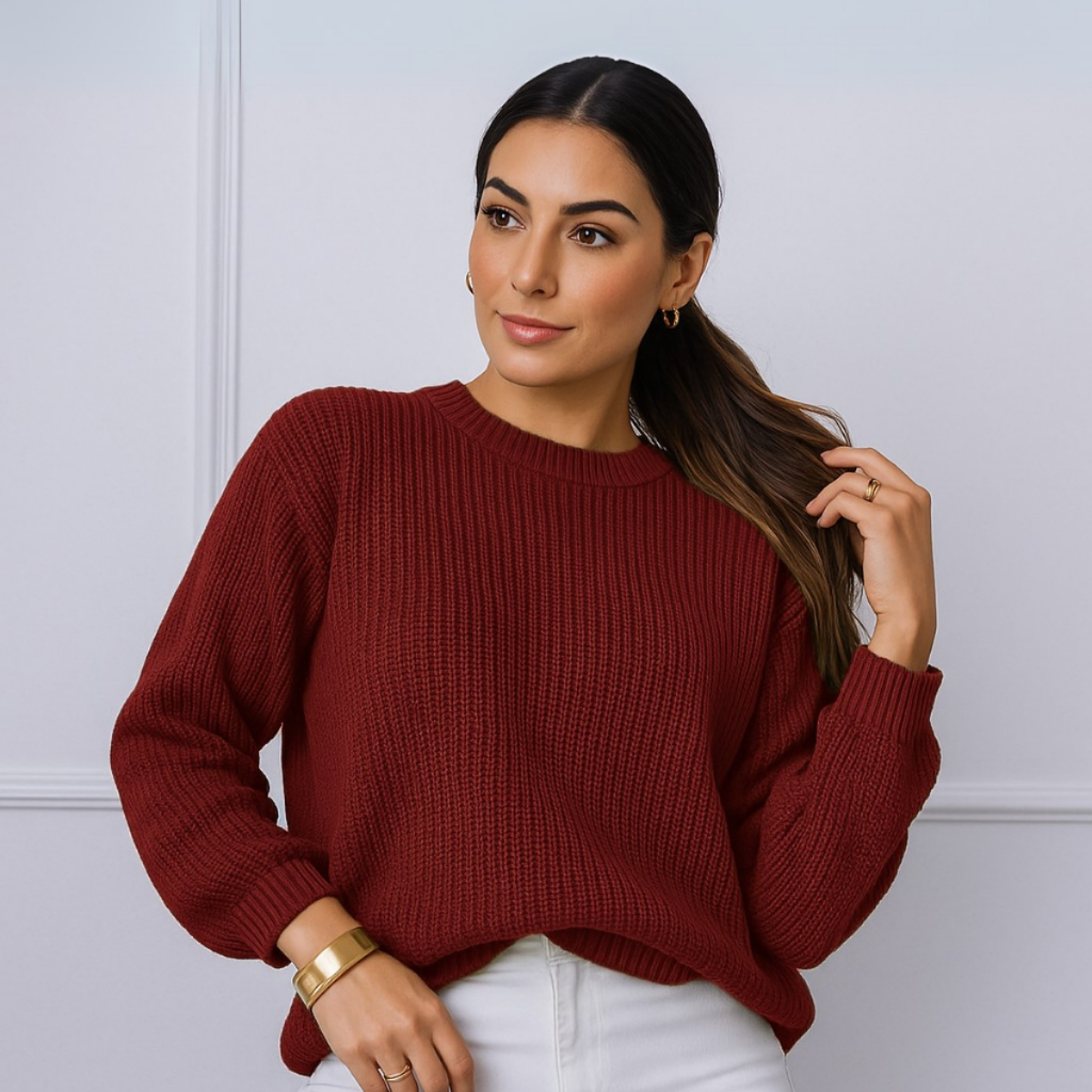 Blusa de Frio Feminina Max Cropped Manga Longa Inverno Estilosa Tricot Premium