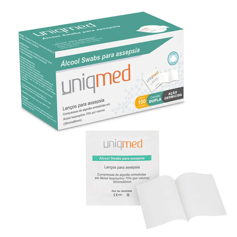 Lenço Umedecido Álcool Swabs Para Assepsia Com 1