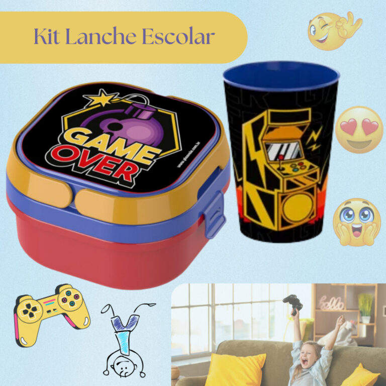 Kit Infantil Copo e Marmita Gamer Transforms|Volta