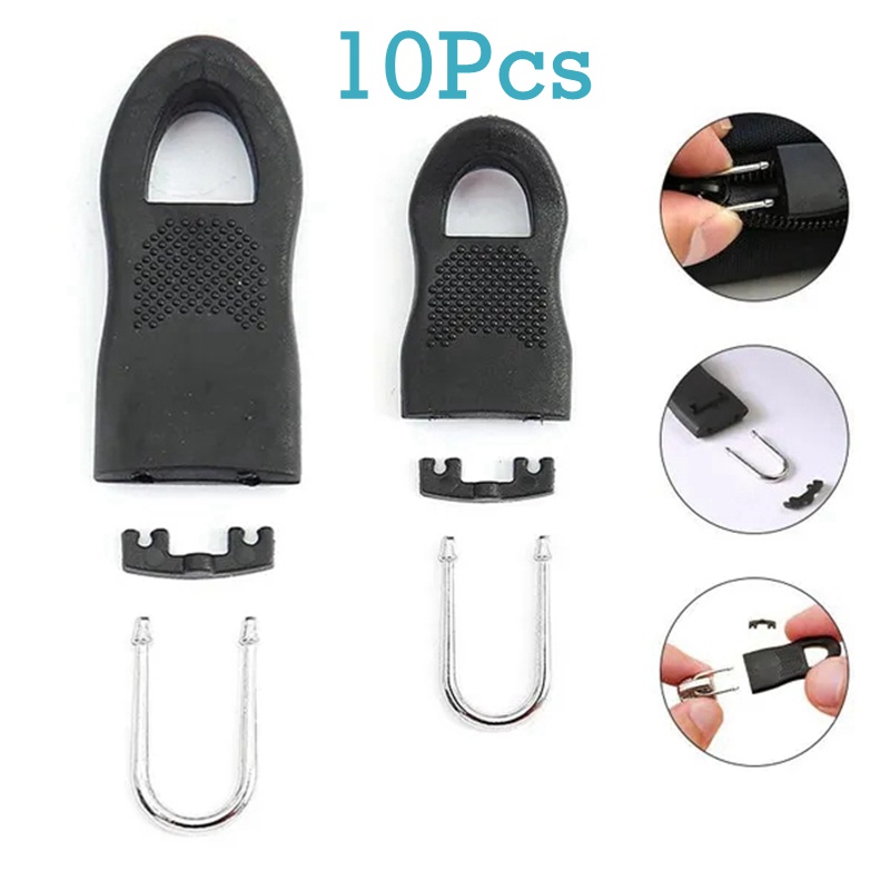 10 Pcs Substituição Zipper Pull Puller End Fit Rope Tag Roupa Zip Fixador De Fivela Mochila Tenda