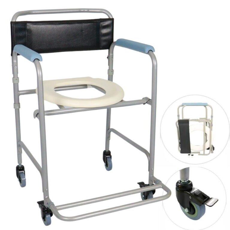Cadeira Para Banho Dobravel Higienica Rodas Geriat