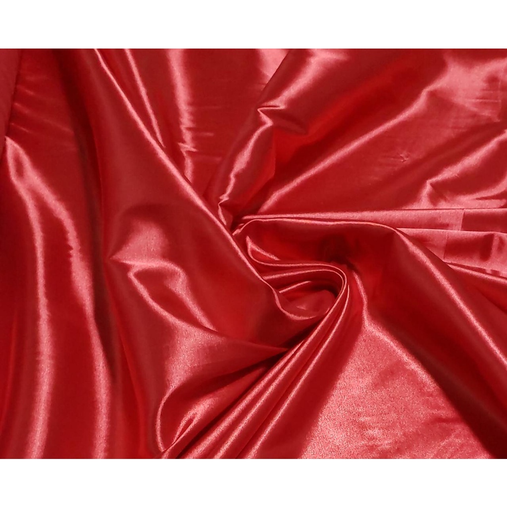 Tecido Cetim Charmeusse com Lycra Liso Vermelho Ferrari