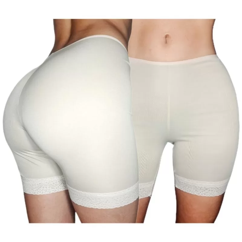 Short Anágua Liso Segunda Pele Helanca Light Feminino Renda Moda Íntima