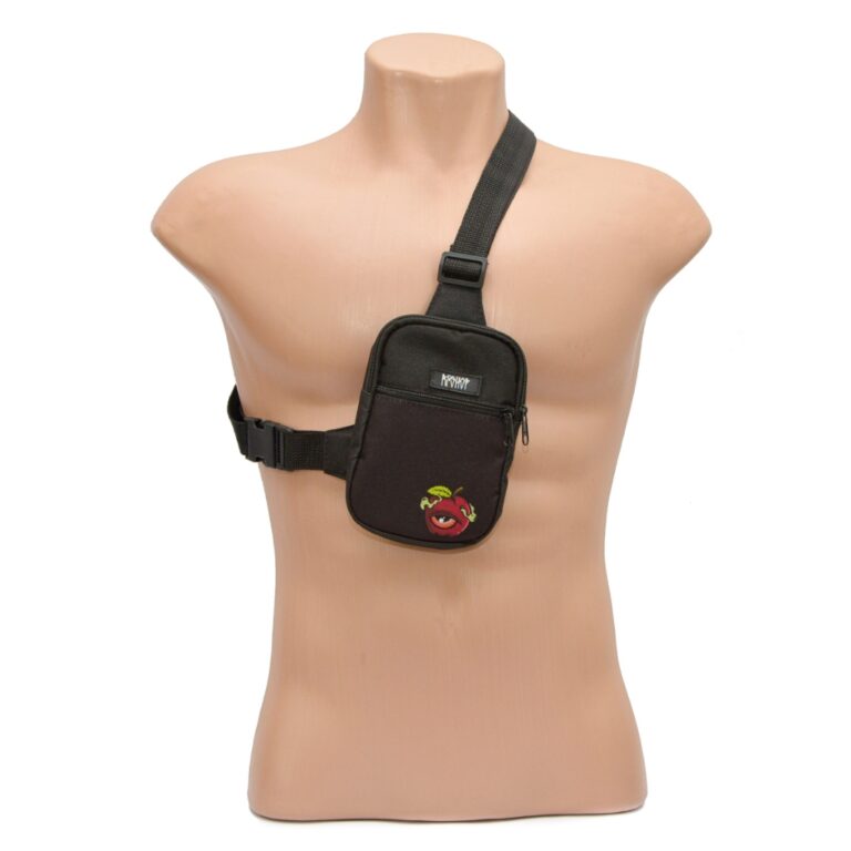 chest bag mini bolsa unissex preto